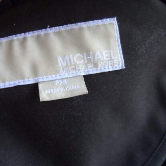 Michael Kors Black Belted Quilted Pea Coat Size PXS - Picture 15 of 16